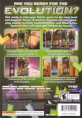 Tetris Evolution (USA) box cover back